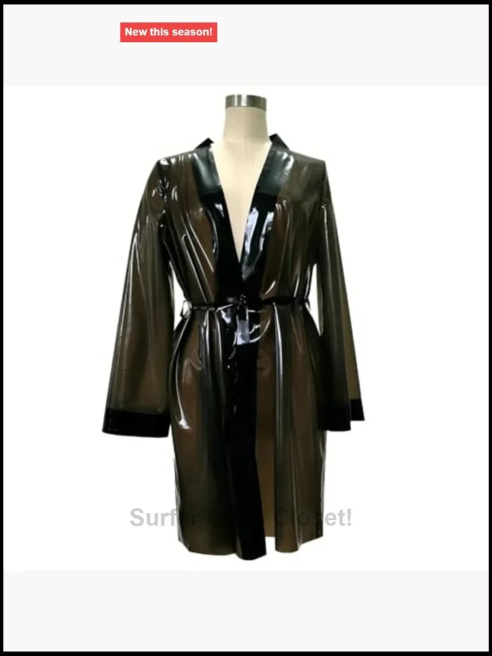 Unisex Latex Robe with Tie Lacing Sleepwear
